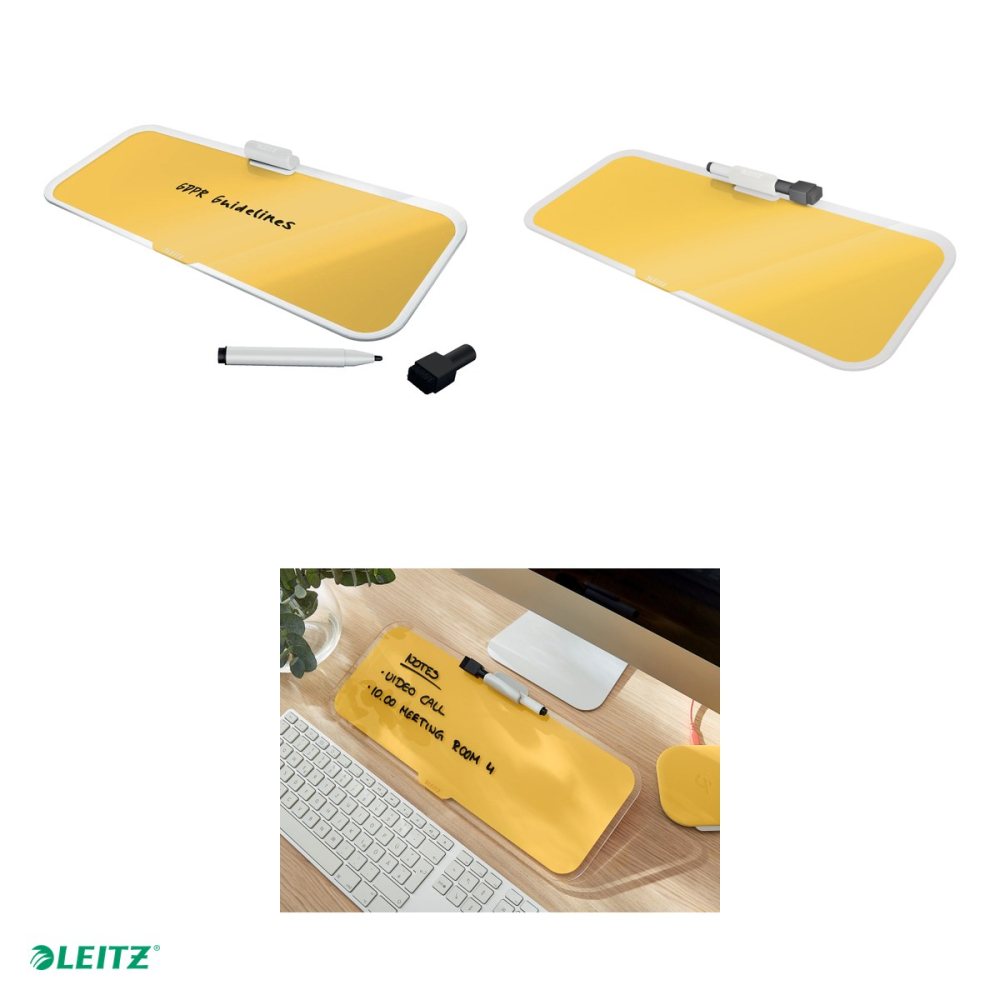 Tabla Leitz Cosy, sticla, pentru birou, galben Chihlimbar [5]