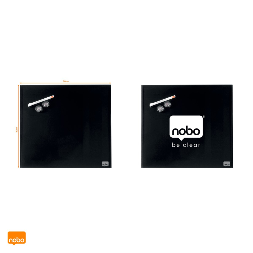 Tabla magnetica din sticla Nobo Diamond, sticla securizata, instrument de scris si magneti inclusi, 30x30 cm, neagra [6]