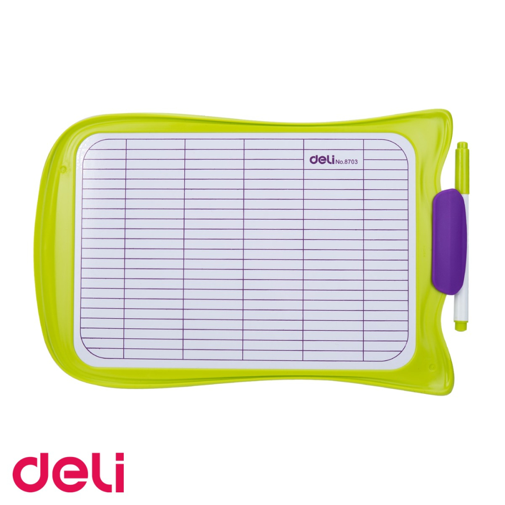 Tabla whiteboard scolara Deli, rama plastic, format mic 30x21cm, pentru copii si uz scolar [4]