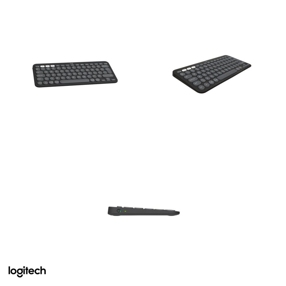 Tastatura Bluetooth slim Logitech Pebble Keys 2 K380s, compacta, taste silentioase, Easy-Switch 3 dispozitive, inscriptii Windows si Mac, layout US International, grafit, 920-011851 [4]