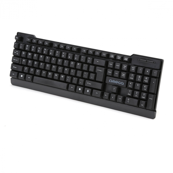 Tastatura cu cablu USB, Omega OK-35B, 104 taste cu profil inalt, US, neagra [2]