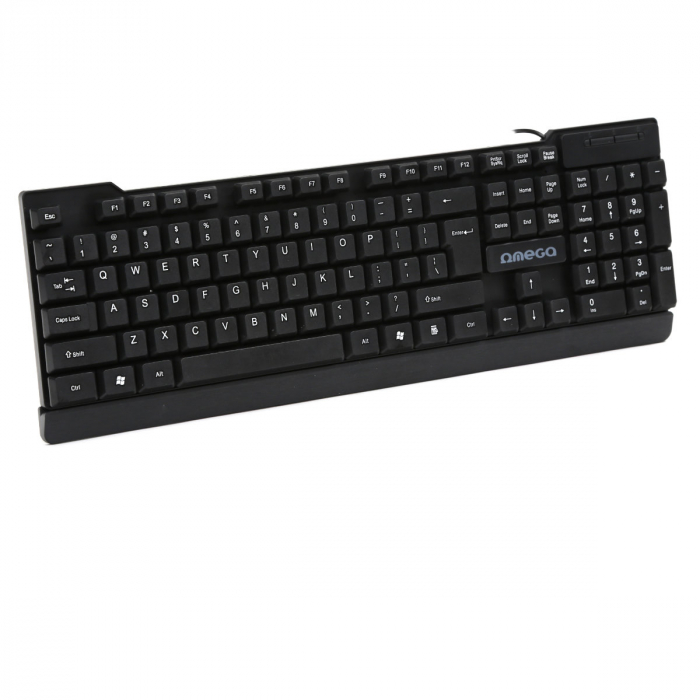 Tastatura cu cablu USB, Omega OK-35B, 104 taste cu profil inalt, US, neagra [3]