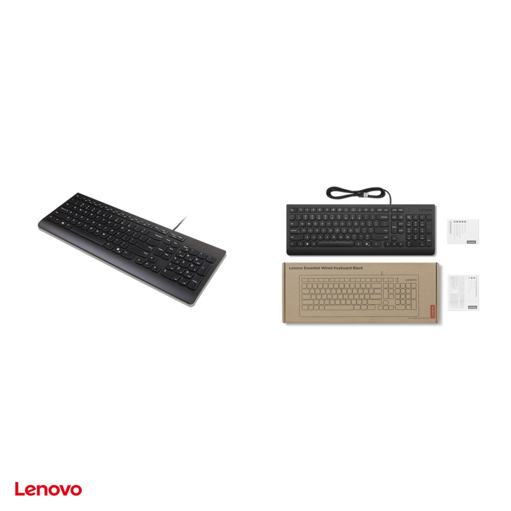 Tastatura cu fir Lenovo Essential Wired Keyboard, USB, 105 taste, tasta Copilot, taste silentioase, rezistenta la stropire, layout romanesc, negru, 4Y41R64661 [4]