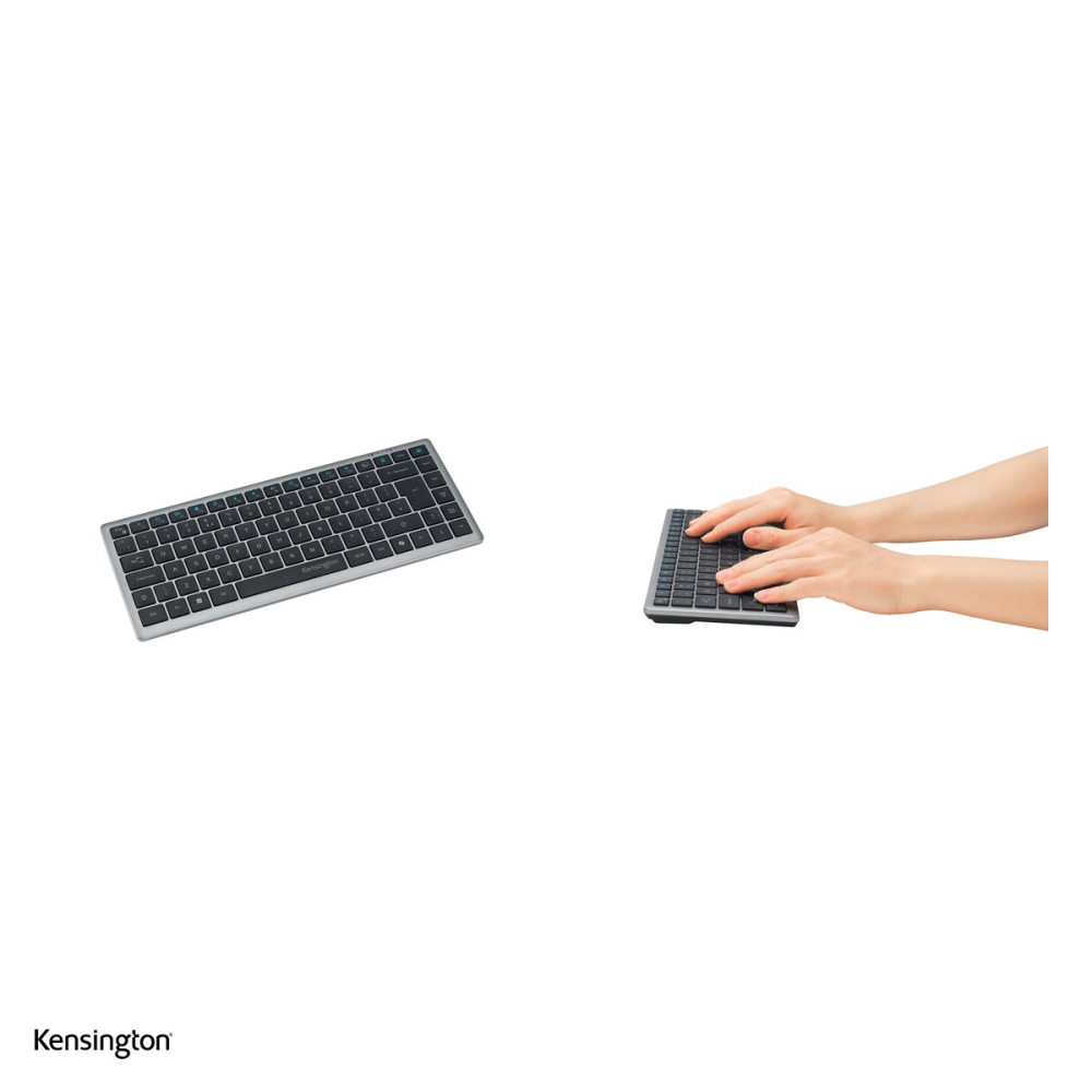 Tastatura fara fir Kensington EQ KB535, compacta fara tastatura numerica, Bluetooth si 2.4 GHz, reincarcabila, gri [4]