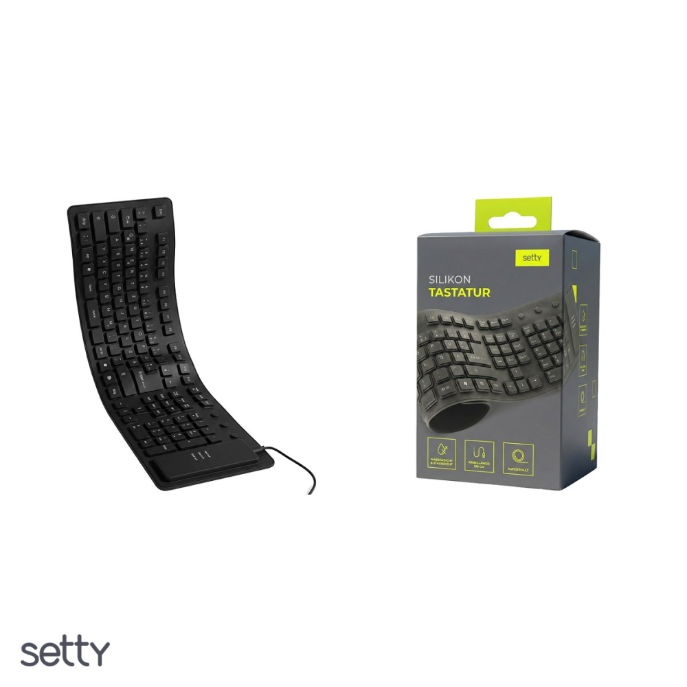 Tastatura flexibila din silicon, cu cablu USB 130 cm, Setty R Home Office, neagra [4]