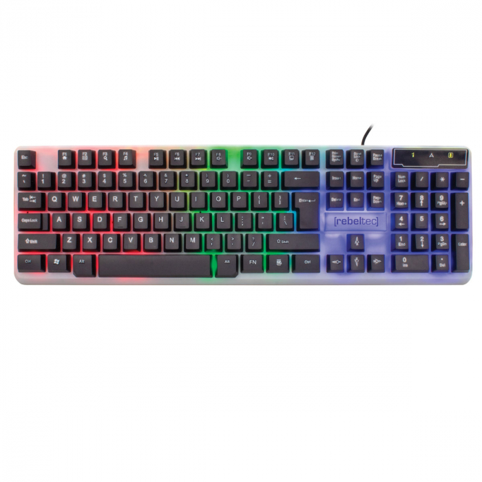 Tastatura gaming cu 12 taste multimedia, anti-ghosting, Neon, iluminare LED din spate, lungime cablu 1.8 m [2]