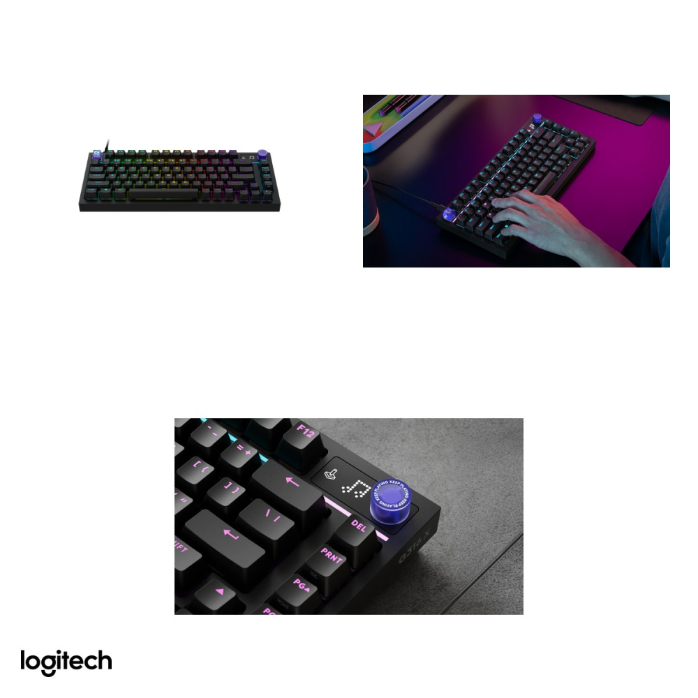 Tastatura mecanica de gaming Logitech G316 X 75, cu fir USB-C, switch-uri tactile hot-swap, LIGHTSYNC RGB, 8 kHz, format 75%, layout US International, negru, 920-014281 [4]