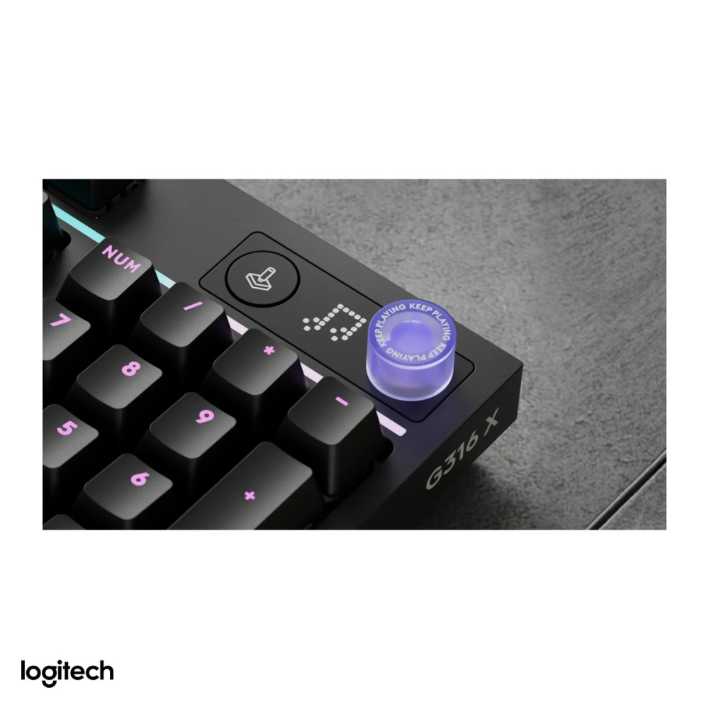 Tastatura mecanica de gaming Logitech G316 X 98, cu fir USB-C, switch-uri tactile hot-swap, LIGHTSYNC RGB, 8 kHz, format 98% cu numeric, layout US International, negru, 920-014195 [5]