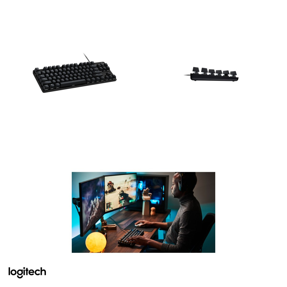 Tastatura mecanica de gaming Logitech G413 TKL SE, cu fir USB, format TKL, switch-uri tactile, retroiluminare alba, keycaps PBT, layout US International, negru, 920-010446 [4]