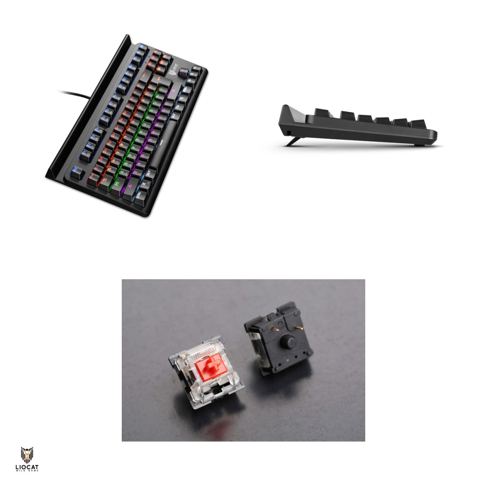 Tastatura mecanica Liocat gaming Kx 366+ Cm, Outemu Red, qwerty, cablu USB 1.8m, anti-ghost, RGB, Neagra [4]