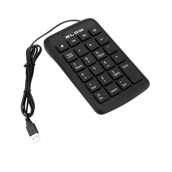 Tastatura numerica USB, BLOW KP-23 10727, 23 taste, lungime cablu 1.5m, neagra [2]