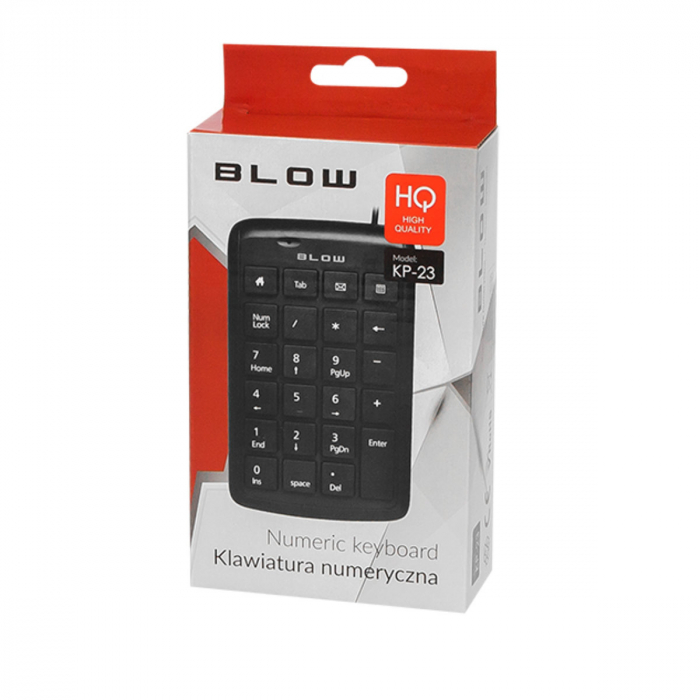 Tastatura numerica USB, BLOW KP-23 10727, 23 taste, lungime cablu 1.5m, neagra [5]