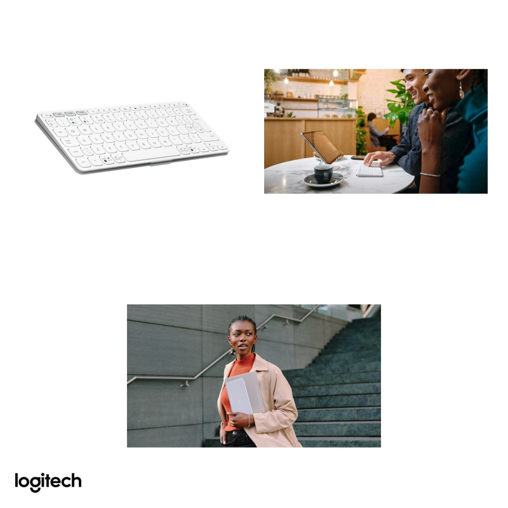 Tastatura portabila Bluetooth Logitech Keys-To-Go 2, ultra-subtire, cu capac integrat, 3 dispozitive, layout US International, alb-crem, 920-012985 [5]