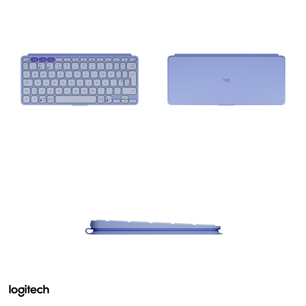 Tastatura portabila Bluetooth Logitech Keys-To-Go 2, ultra-subtire, cu capac integrat, 3 dispozitive, layout US International, lila, 920-012986 [4]
