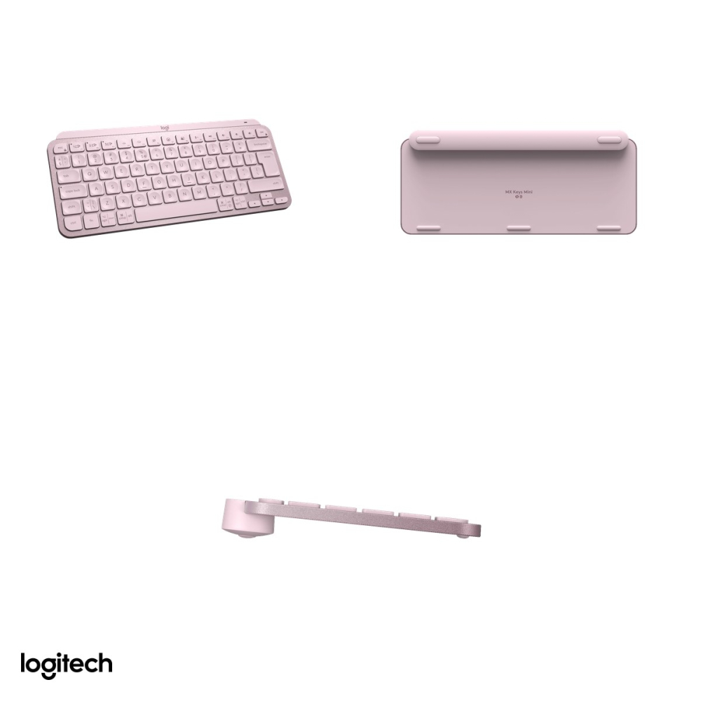 Tastatura wireless compacta Logitech MX Keys Mini, Bluetooth, iluminare inteligenta, acumulator USB-C, Easy-Switch 3 dispozitive, layout US International, roz, 920-010500 [4]