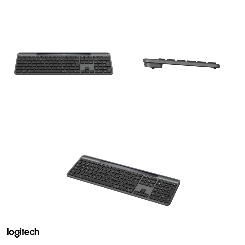 Tastatura wireless solara Logitech Signature Slim Solar+ K980, incarcare din lumina, Bluetooth, tasta AI, Easy-Switch 3 dispozitive, layout US International, grafit, 920-013764 [4]