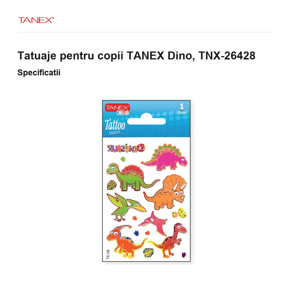 Tatuaje pentru copii TANEX Dino, TNX-26428 [3]