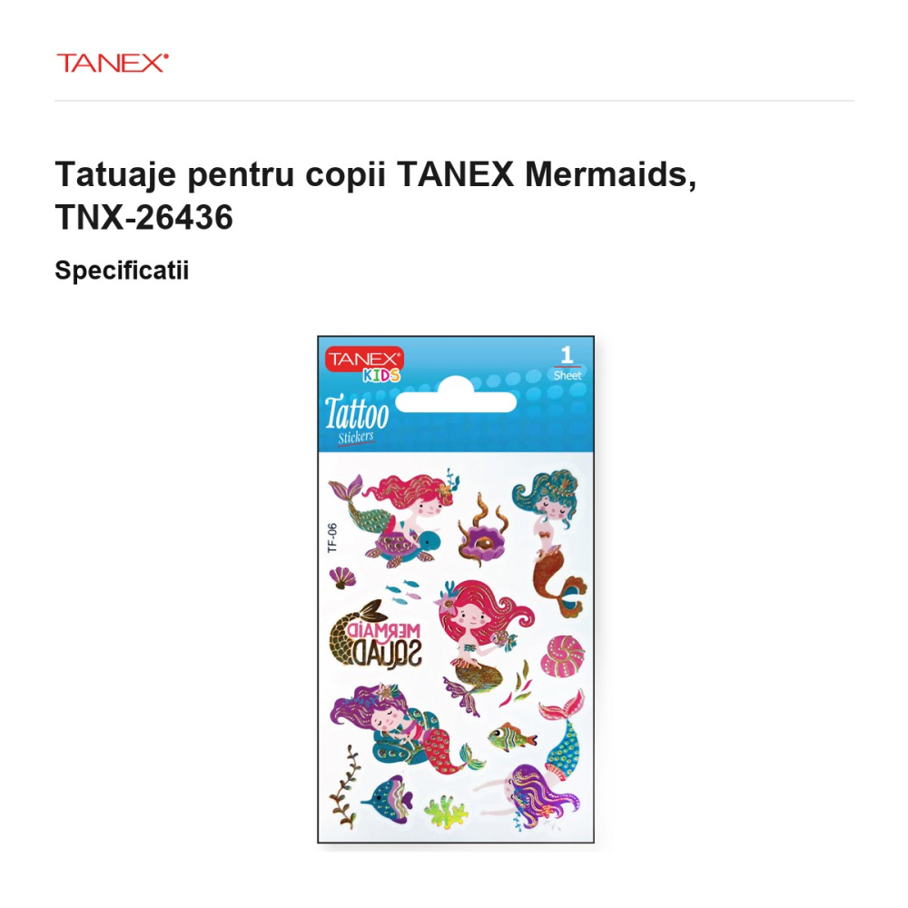 Tatuaje pentru copii TANEX Mermaids, TNX-26436 [3]
