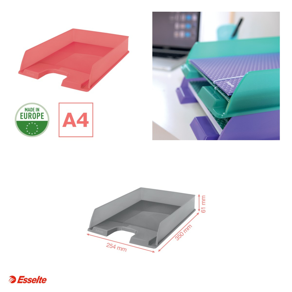 Tavita documente Esselte Colour'Breeze, PS, A4, pentru arhivare, corai [4]