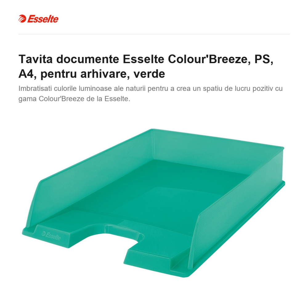 Tavita documente Esselte Colour'Breeze, PS, A4, pentru arhivare, verde [2]