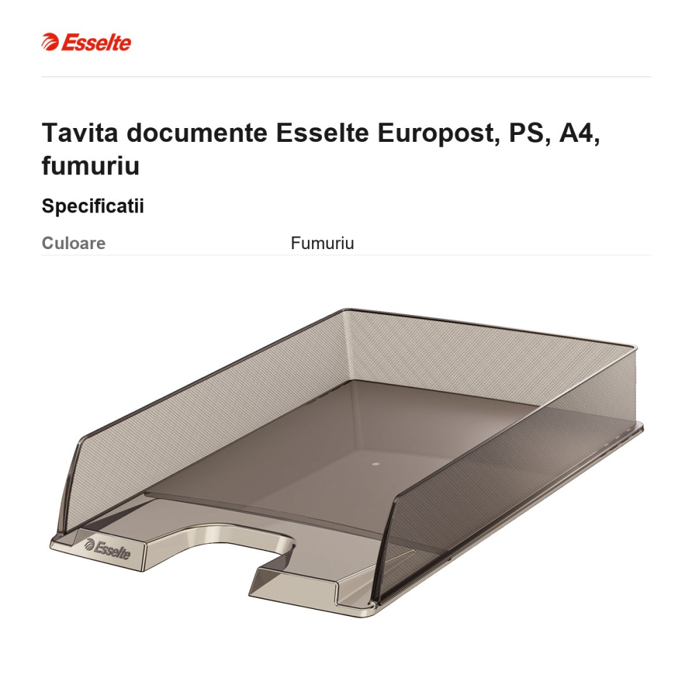 Tavita documente Esselte Europost, PS, A4, fumuriu [3]