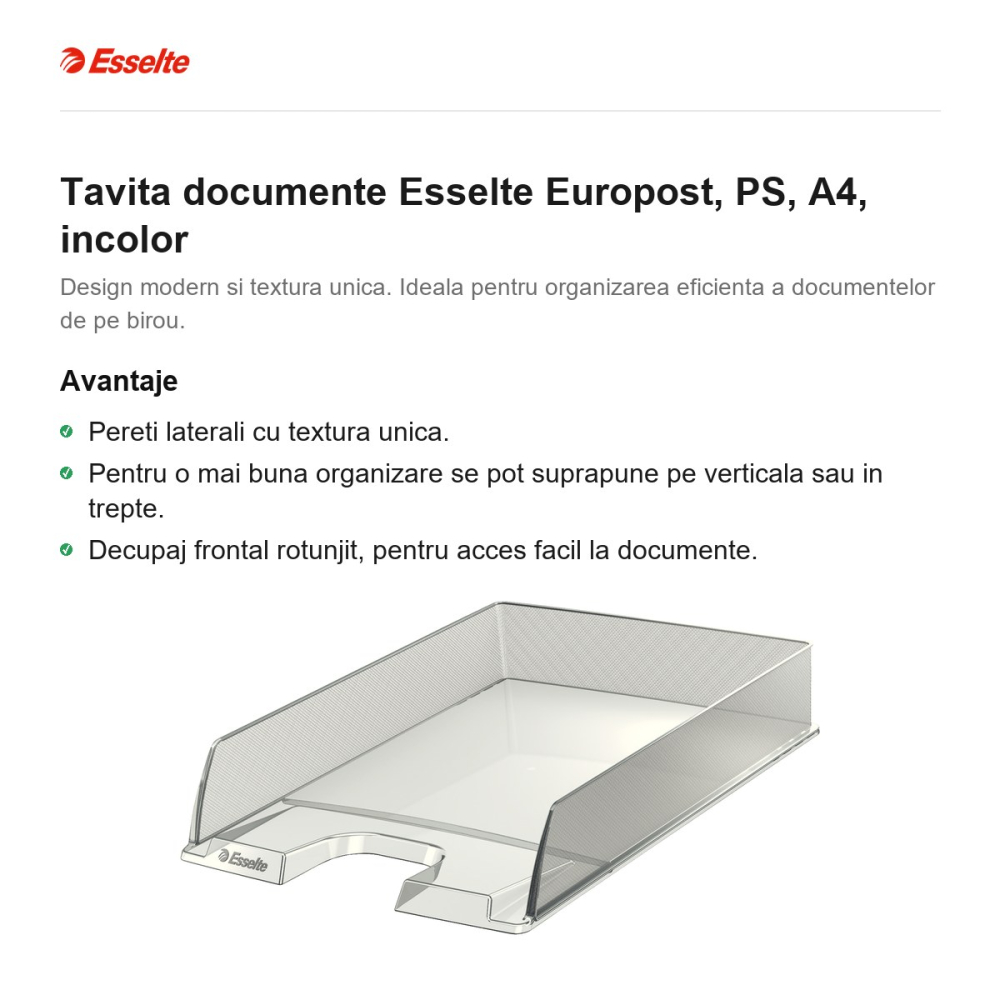 Tavita documente Esselte Europost, PS, A4, incolor [2]