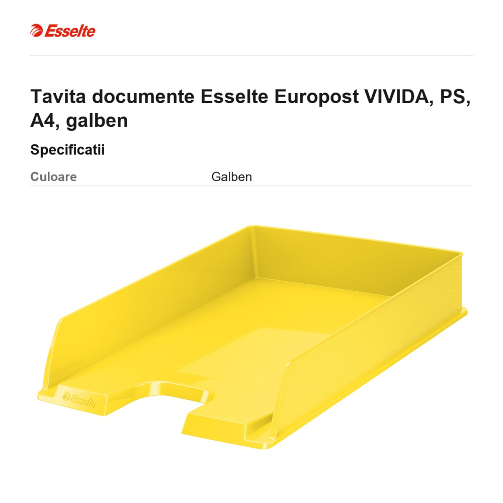 Tavita documente Esselte Europost VIVIDA, PS, A4, galben [3]