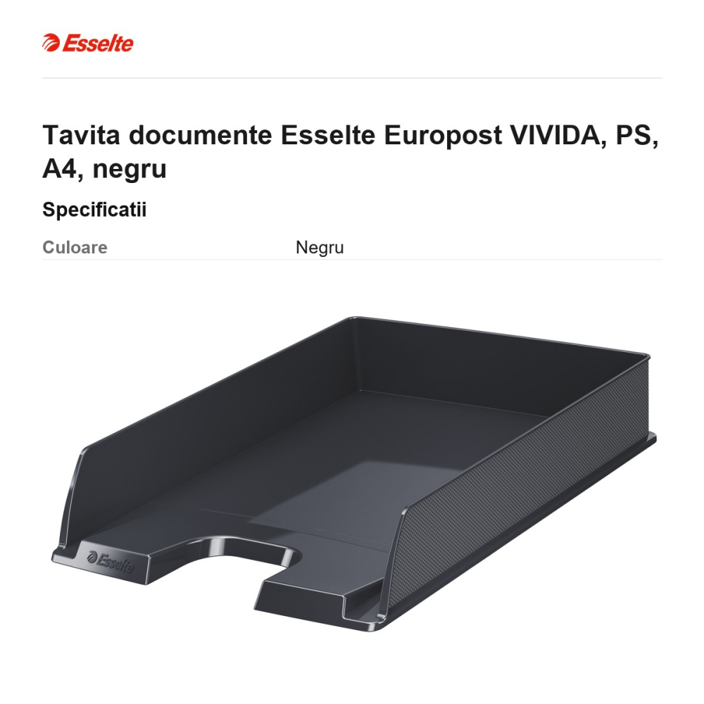 Tavita documente Esselte Europost VIVIDA, PS, A4, negru [3]