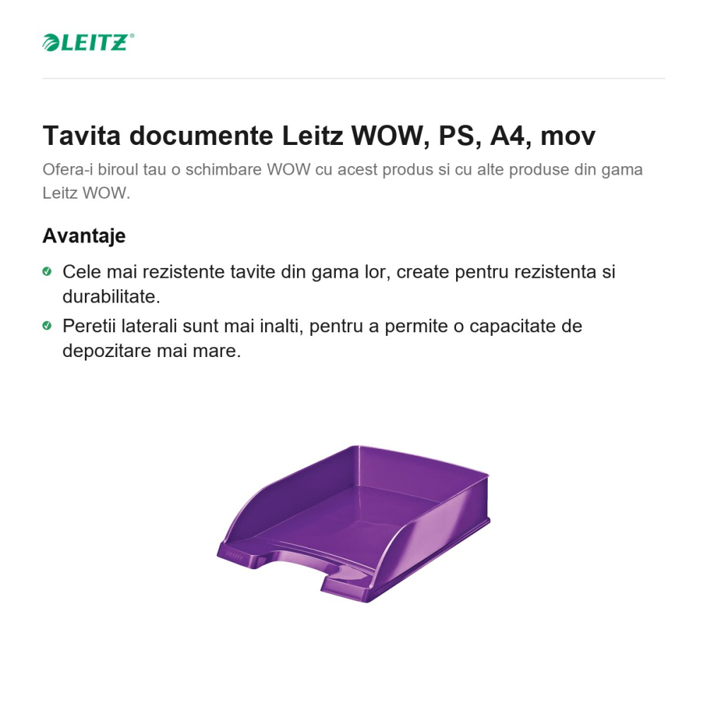 Tavita documente Leitz WOW, PS, A4, mov [2]