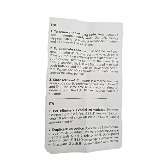 Telecomanda universala cu cod fix 433.92 MHz, poarta electrica, garaj, Superior Simple 2 [9]