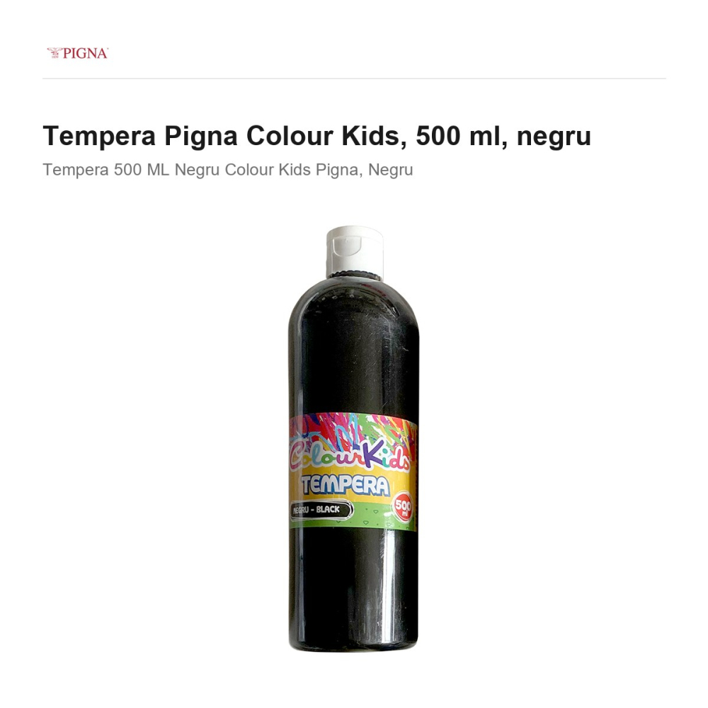 Tempera Pigna Colour Kids, 500 ml, negru [2]