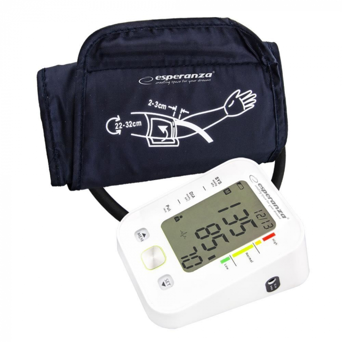 Tensiometru electronic de brat Esperanza Verve ECB003, manseta 22-32 cm, Alb [3]