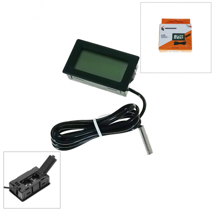 Termometru digital cu sonda senzor si cablu 100 cm, cu afisare LCD, 2 x baterii LR44, -50°C pana la 100°C, 50-300, negru [4]