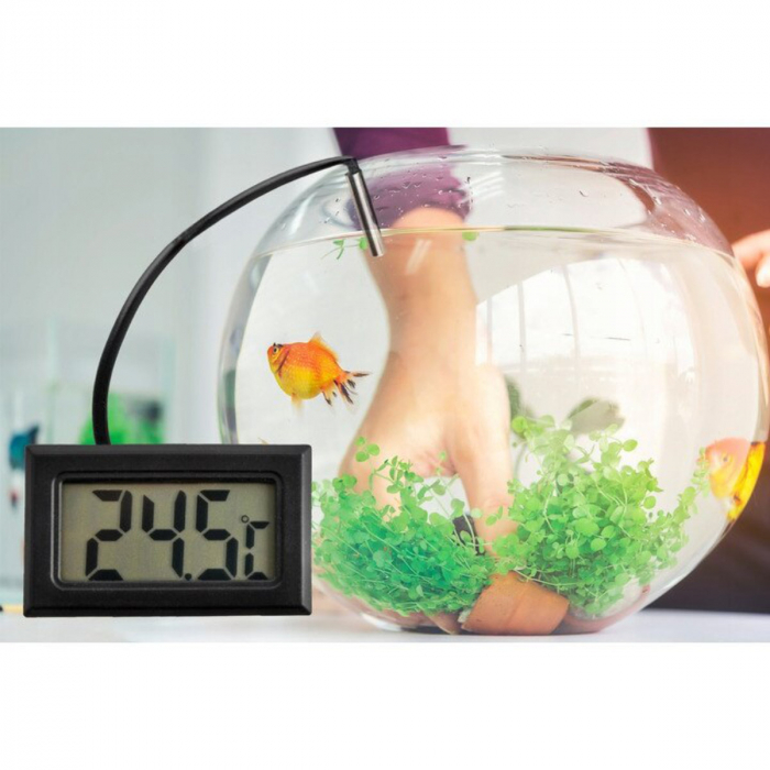 Termometru digital cu sonda senzor si cablu 100 cm, cu afisare LCD, 2 x baterii LR44, -50°C pana la 100°C, 50-300, negru [5]