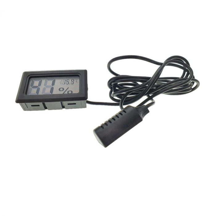Termometru digital 8015A, si indicator umiditate, cu afisare LCD, negru [2]