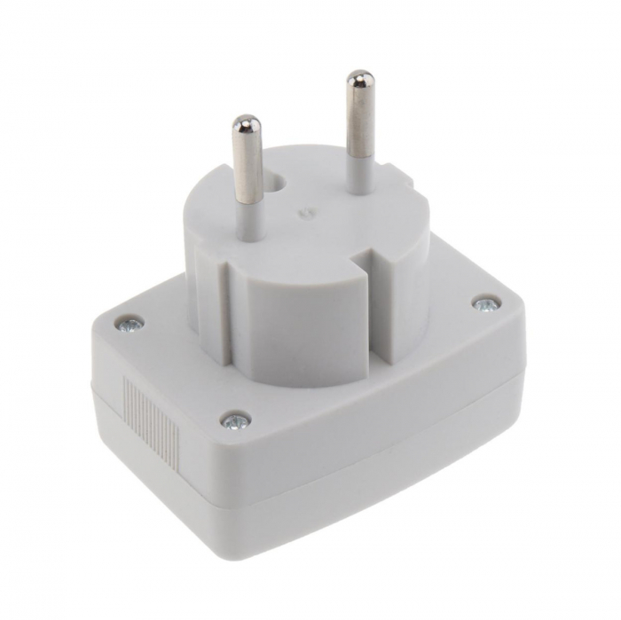 Tester electronic de tensiune AC/DC pentru stecher priza EU 220V, afisaj LCD, cu voltmetru 80 - 300V AC/DC, DM55-1, alb [4]