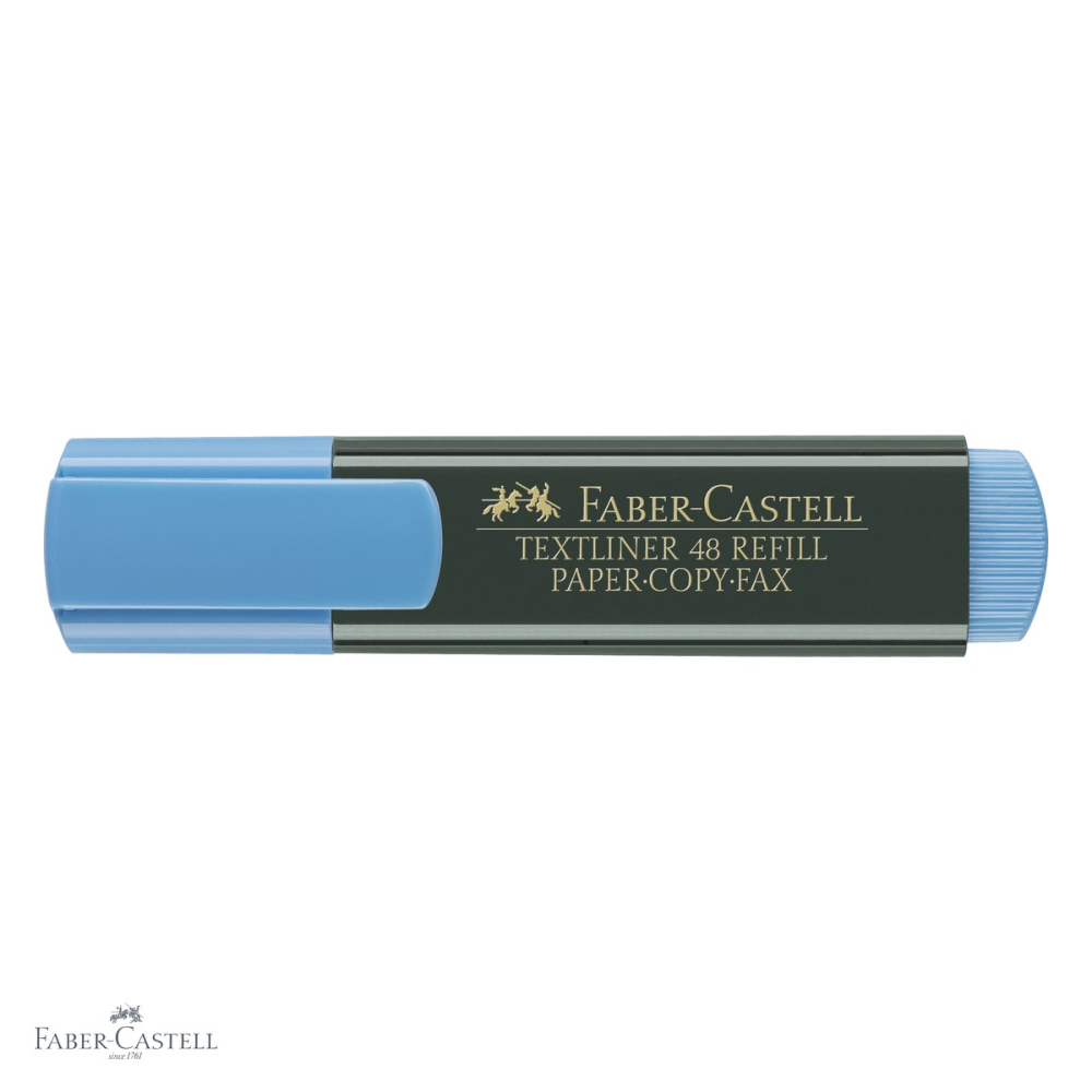 Textmarker albastru Faber-Castell 1548, varf tesit, cerneala pe baza de apa, reincarcabil [4]