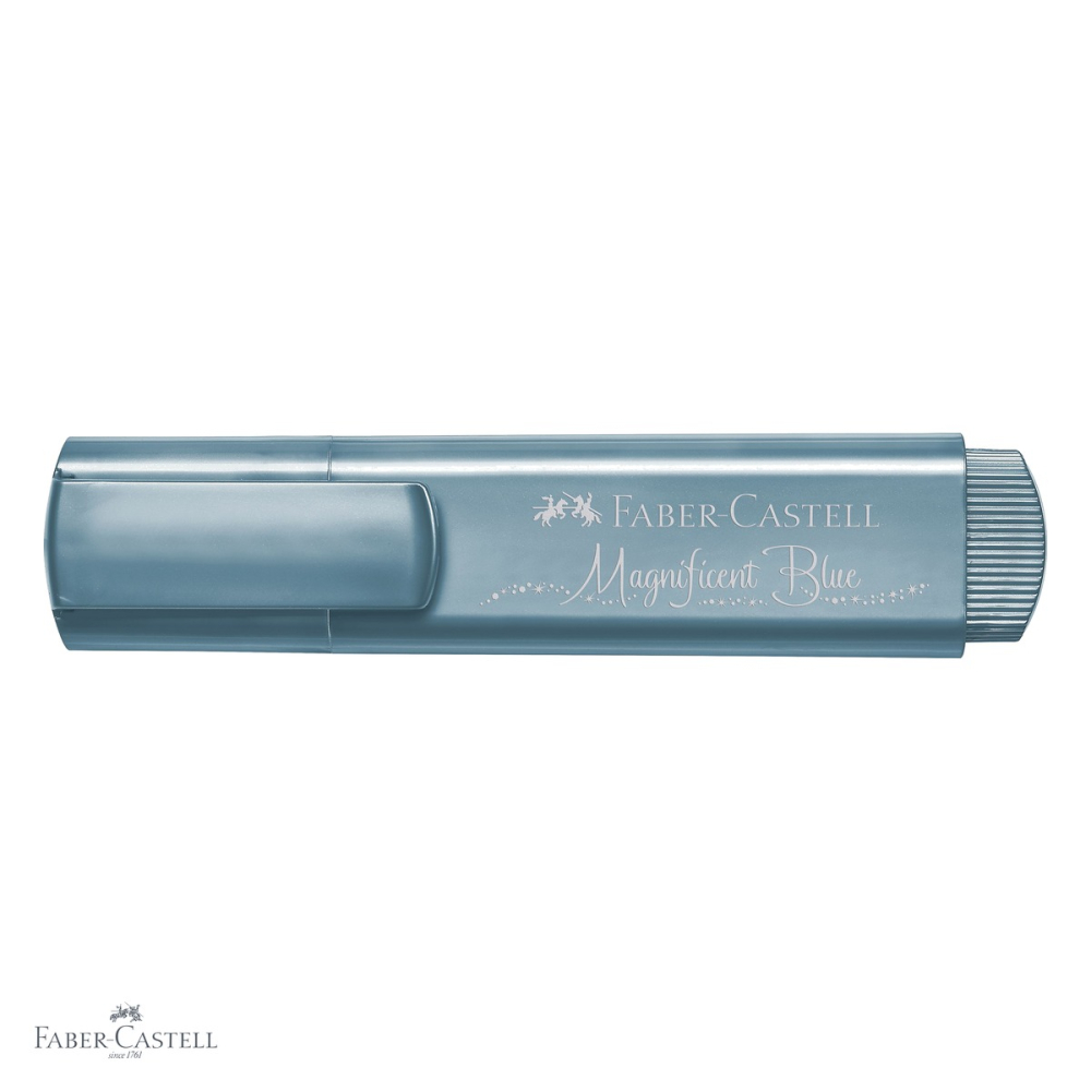 Textmarker albastru metalizat Faber-Castell 1546, cerneala pe baza de apa, pentru accente stralucitoare [4]