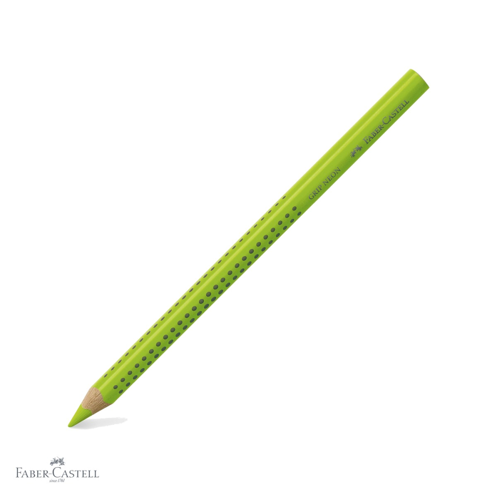 Textmarker creion Faber-Castell Grip fluorescent verde, mina 5.4 mm, zona ergonomica triunghiulara, pentru marcare texte [1]