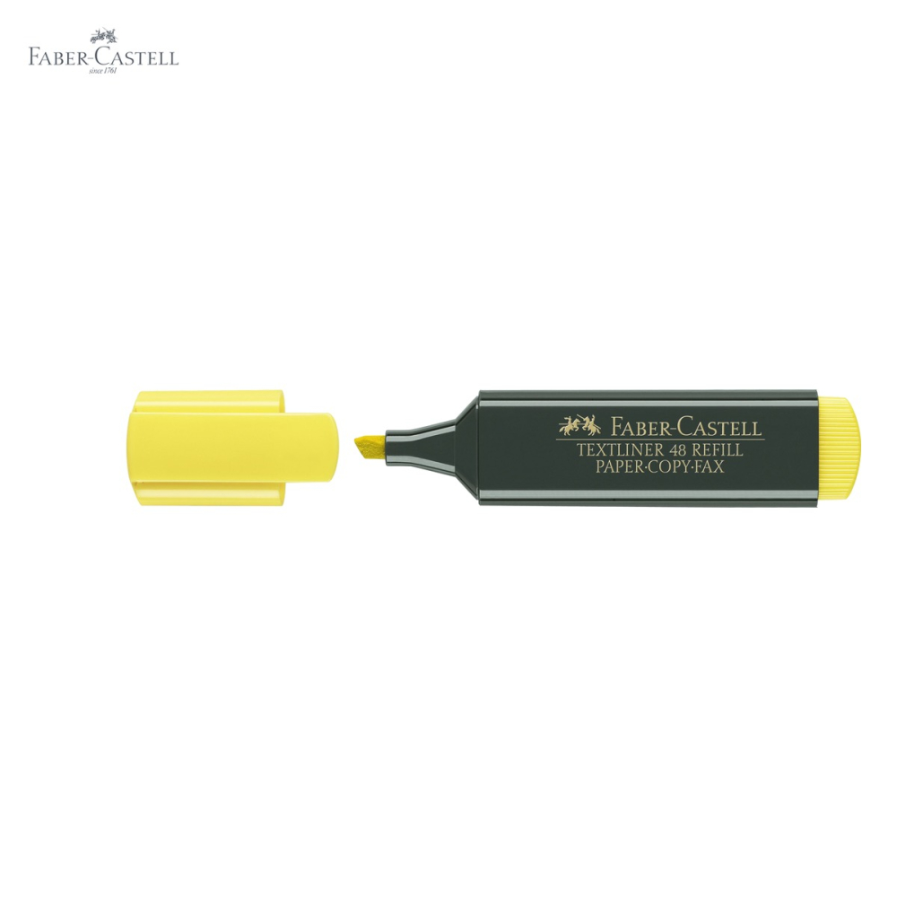Textmarker galben Faber-Castell 1548, varf tesit, cerneala pe baza de apa, reincarcat, pentru birou si scoala [5]