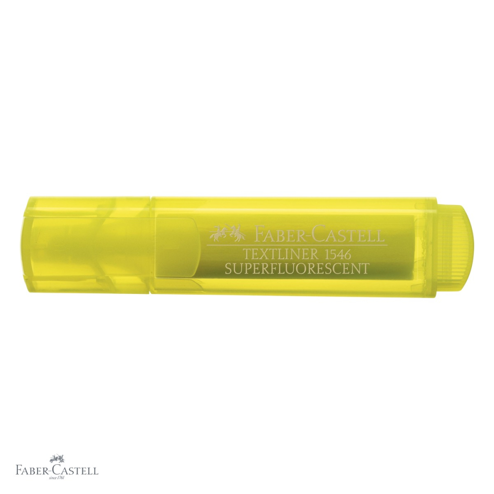 Textmarker galben superfluorescent Faber-Castell 1546, varf tesit 3 grosimi, cerneala pe baza de apa, reincarcat [4]