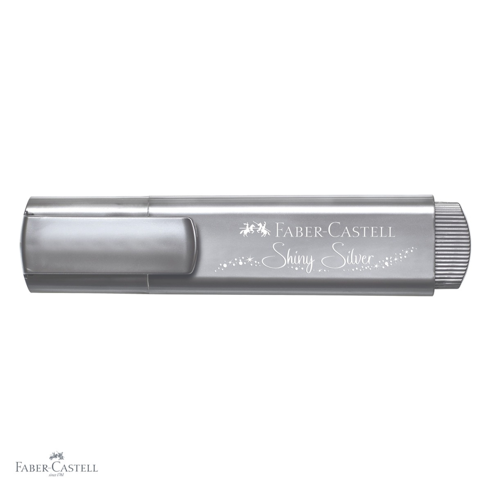 Textmarker metalizat argintiu Faber-Castell 1546, cerneala pe baza de apa, varf tesit 3 grosimi [4]