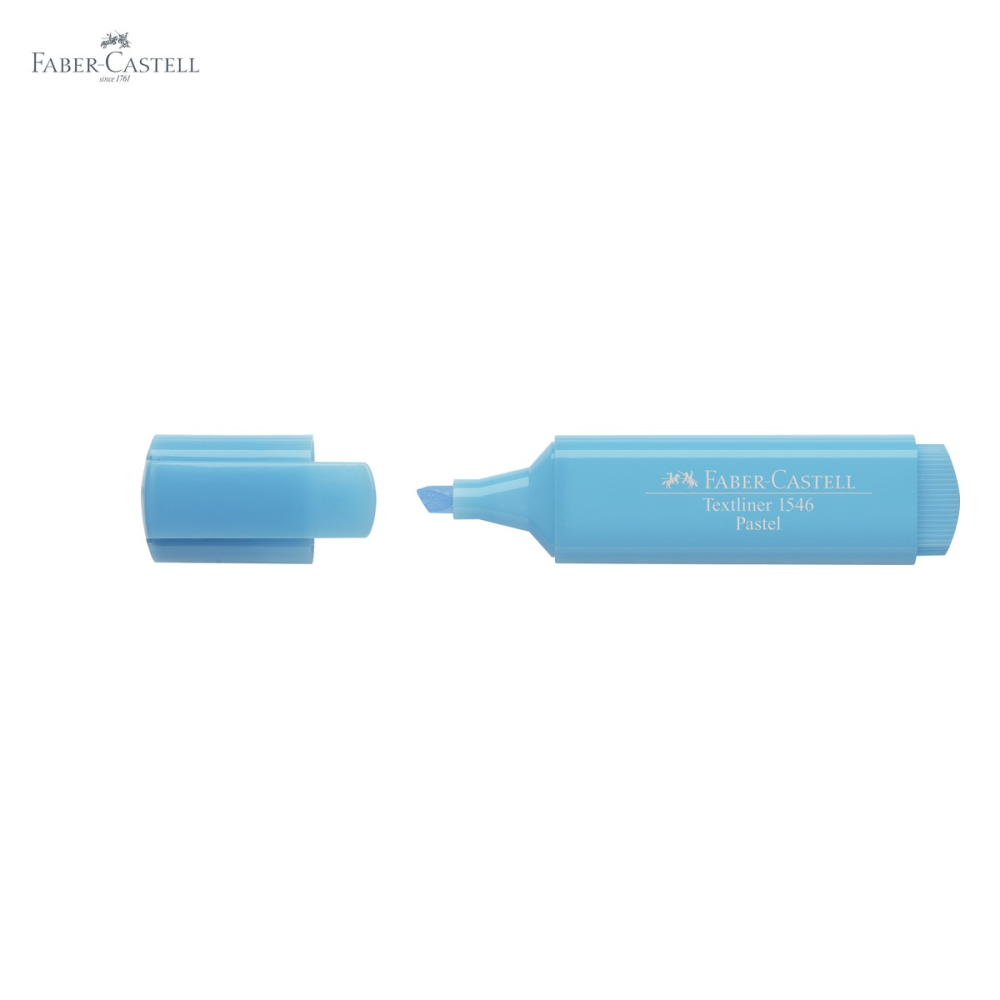 Textmarker pastel Faber-Castell 1546, varf tesit 3 grosimi, culoare bleu, pentru evidentiere pe hartie [5]