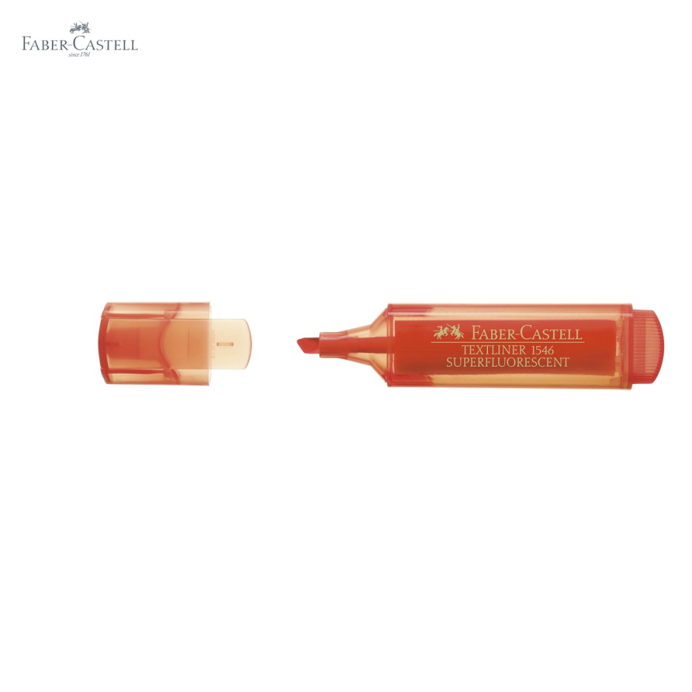 Textmarker portocaliu Faber-Castell 1546, varf tesit superfluorescent, cerneala pe baza de apa, pentru birou si studiu [5]