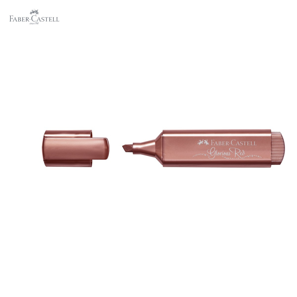 Textmarker rosu metalizat Faber-Castell 1546, cerneala pe baza de apa, pentru accente stralucitoare pe hartie [5]