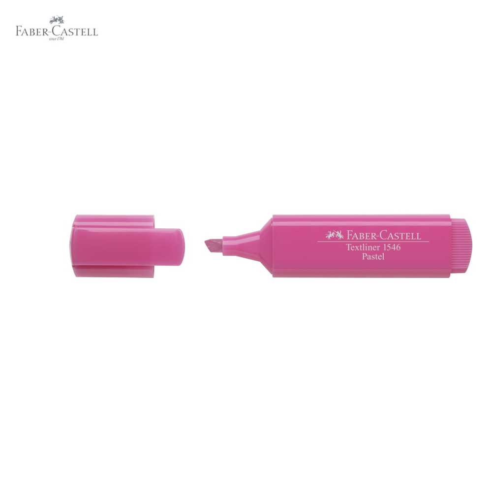Textmarker roz pastel Faber-Castell 1546, varf tesit, 3 grosimi de scriere, cerneala pe baza de apa [5]