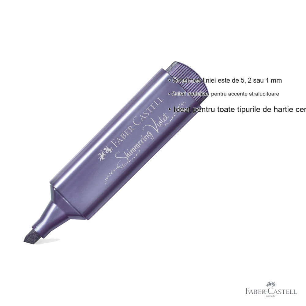 Textmarker violet metalizat Faber-Castell 1546, cerneala pe baza de apa, pentru accente stralucitoare pe hartie [3]