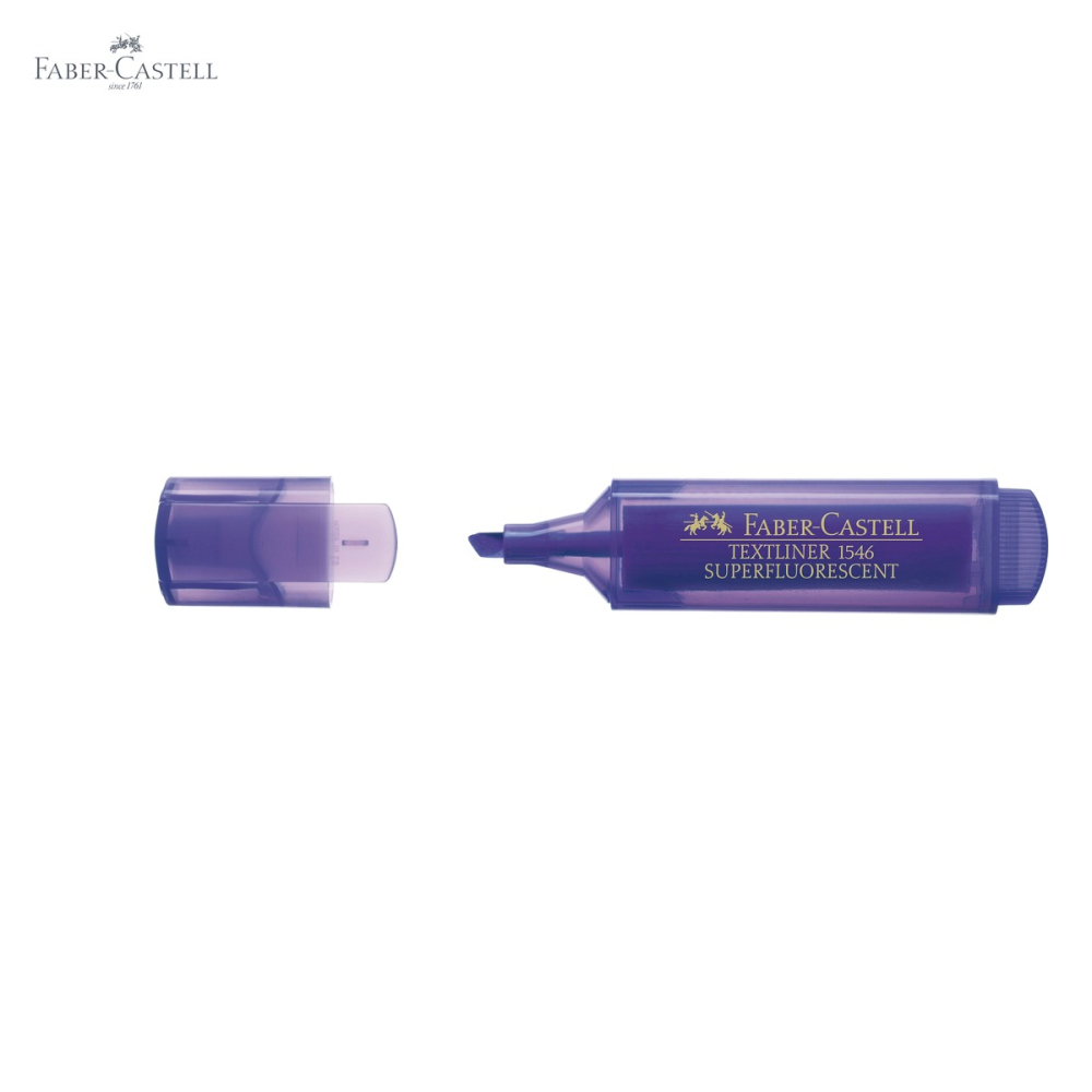 Textmarker violet superfluorescent Faber-Castell 1546, varf tesit 3 grosimi, cerneala pe baza de apa [5]