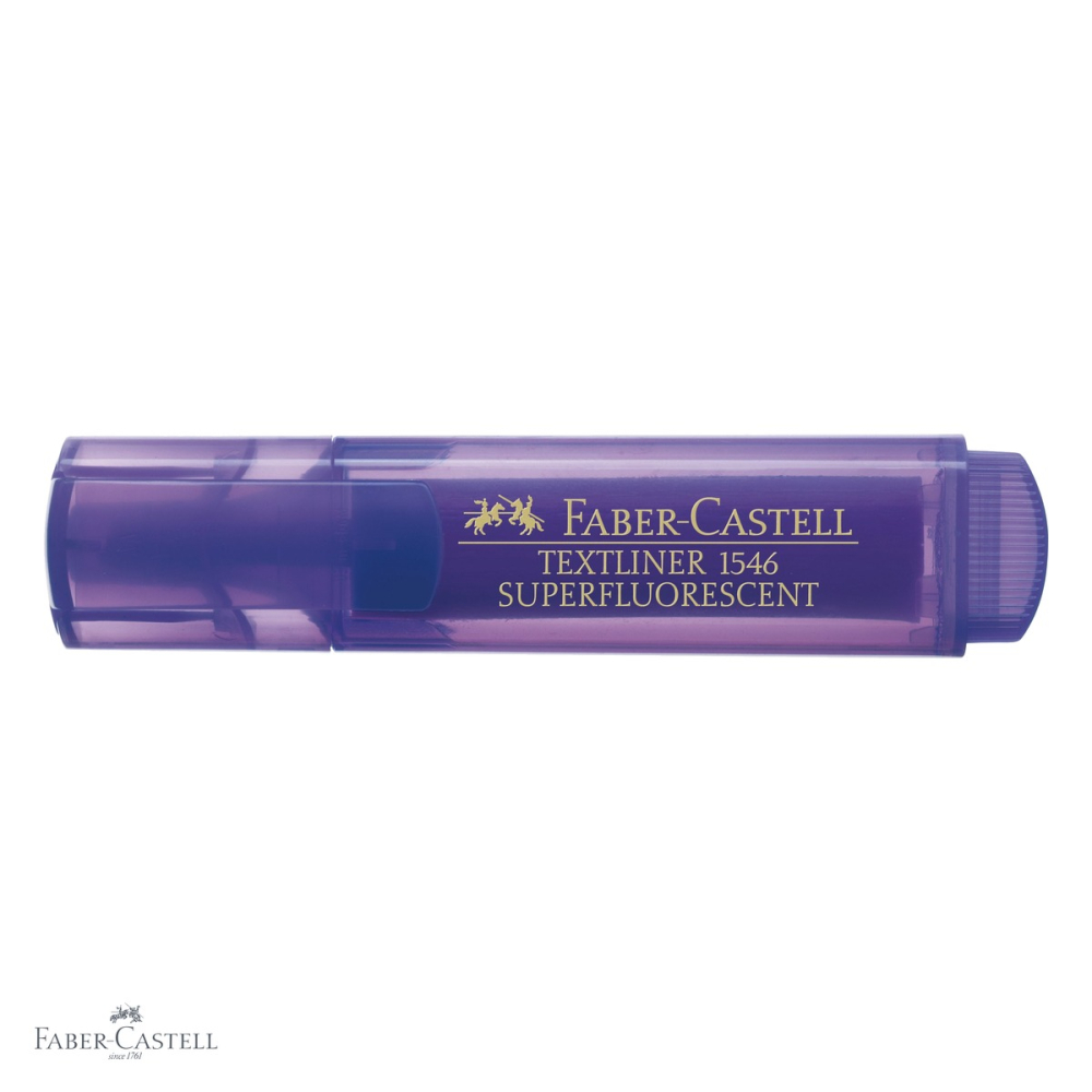 Textmarker violet superfluorescent Faber-Castell 1546, varf tesit 3 grosimi, cerneala pe baza de apa [4]