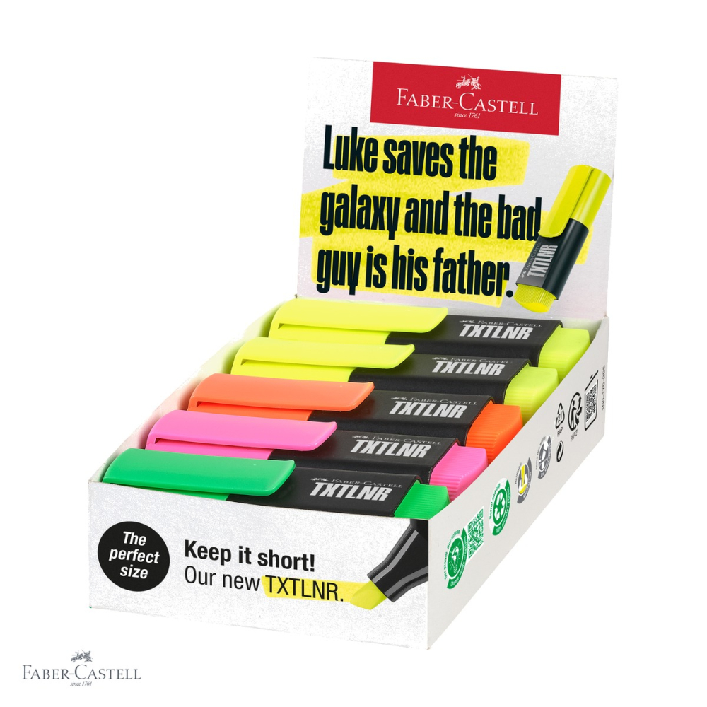 Textmarkere mini superfluorescente Faber-Castell, varf tesit, culori asortate, pentru evidentierea textului [1]